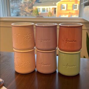 Set of Assorted Ceramic La Fermiere Cups - Limited Edition